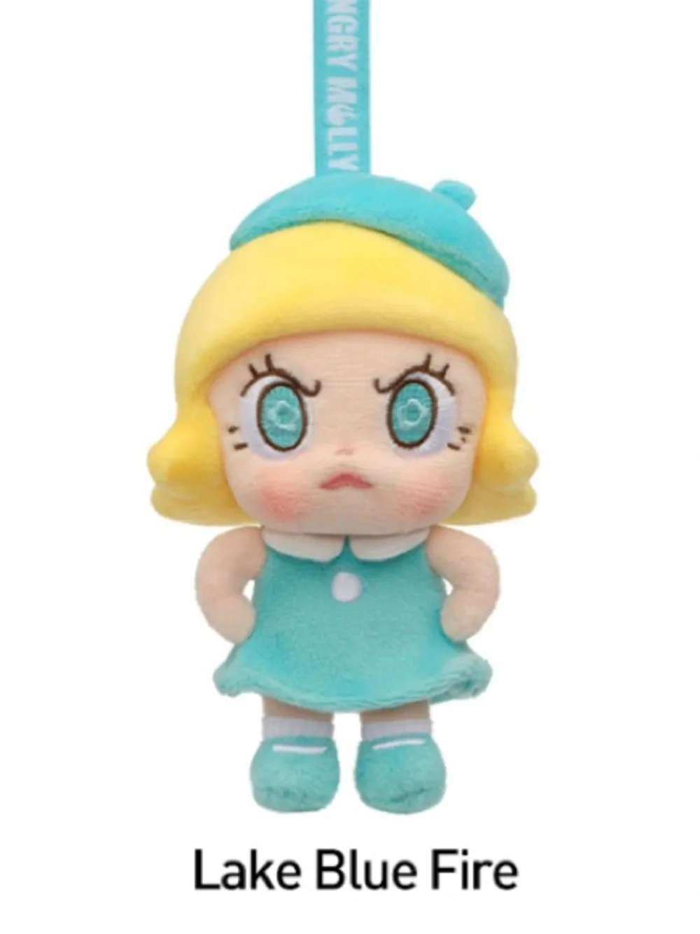 New Sealed Pop Mart Angry Molly Lake Blue Fire Plush Doll - Picture 1 of 1